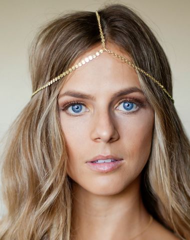 CHAIN HEADPIECE- head chain headdress with swarvoski embelishment